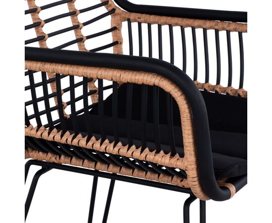 ΣΚΑΜΠΟ ΜΕΤΑΛΛΙΚΟ ALLEGRA HM5690 ΜΕ WICKER ΜΑΥΡΟ-ΜΠΕΖ 55x60x109Υ εκ. - ΣΚΑΜΠΩ στο Milonadakis.gr