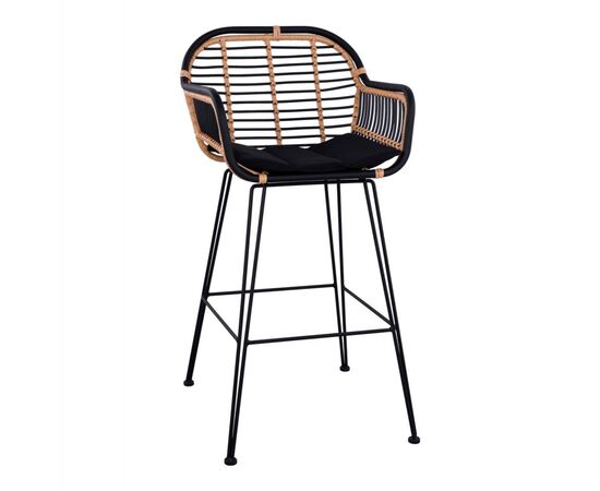 ΣΚΑΜΠΟ ΜΕΤΑΛΛΙΚΟ ALLEGRA HM5690 ΜΕ WICKER ΜΑΥΡΟ-ΜΠΕΖ 55x60x109Υ εκ. - ΣΚΑΜΠΩ στο Milonadakis.gr