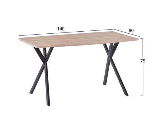 ΤΡΑΠΕΖΙ ALARICK HM8550.01 ΜΕ MDF ΕΠΙΦΑΝΕΙΑ SONAMA & ΜΕΤΑΛΛΙΚΑ ΠΟΔΙΑ 140X80X75Υ εκ. - ΤΡΑΠΕΖΙΑ ΚΟΥΖΙΝΑΣ στο Milonadakis.gr