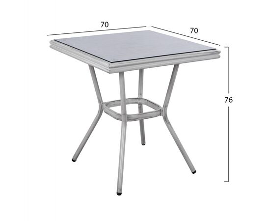 ΤΡΑΠΕΖΙ ΑΛΟΥΜΙΝΙΟΥ HARLOW 70X70X76 BAMBOO LOOK HM5568.01 ΛΕΥΚΗ ΠΑΤΙΝΑ ΜΕ ΓΥΑΛΙ - ΤΡΑΠΕΖΙΑ ΕΞ. ΧΩΡΟΥ στο Milonadakis.gr