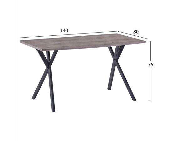 ΤΡΑΠΕΖΙ ALARICK ΜΕ MDF ΕΠΙΦΑΝΕΙΑ OLD BEECH & ΜΕΤΑΛΛΙΚΑ ΠΟΔΙΑ HM8550.02 140X80X75Υεκ. - ΤΡΑΠΕΖΙΑ ΚΟΥΖΙΝΑΣ στο Milonadakis.gr