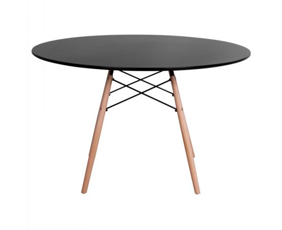 ΤΡΑΠΕΖΙ MINIMAL ΣΤΡΟΓΓΥΛΟ HM8454.02 MDF ΣΕ ΜΑΥΡΟ-ΠΟΔΙΑ ΟΞΙΑΣ ΣΕ ΦΥΣΙΚΟ Φ120Χ74Υεκ. - ΤΡΑΠΕΖΙΑ ΚΟΥΖΙΝΑΣ στο Milonadakis.gr