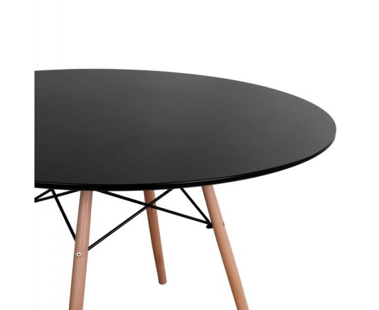 ΤΡΑΠΕΖΙ MINIMAL ΣΤΡΟΓΓΥΛΟ HM8454.02 MDF ΣΕ ΜΑΥΡΟ-ΠΟΔΙΑ ΟΞΙΑΣ ΣΕ ΦΥΣΙΚΟ Φ120Χ74Υεκ. - ΤΡΑΠΕΖΙΑ ΚΟΥΖΙΝΑΣ στο Milonadakis.gr