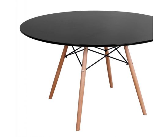 ΤΡΑΠΕΖΙ MINIMAL ΣΤΡΟΓΓΥΛΟ HM8454.02 MDF ΣΕ ΜΑΥΡΟ-ΠΟΔΙΑ ΟΞΙΑΣ ΣΕ ΦΥΣΙΚΟ Φ120Χ74Υεκ. - ΤΡΑΠΕΖΙΑ ΚΟΥΖΙΝΑΣ στο Milonadakis.gr