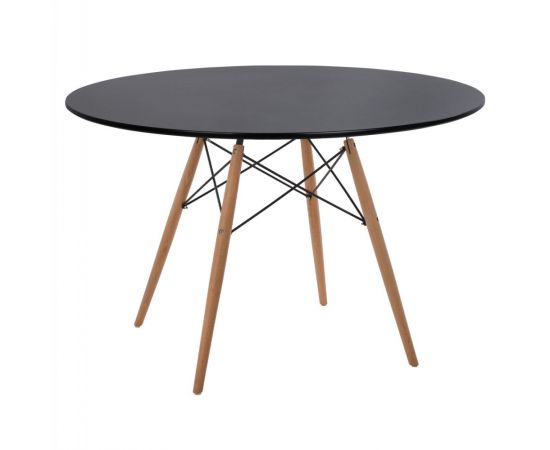 ΤΡΑΠΕΖΙ MINIMAL ΣΤΡΟΓΓΥΛΟ HM8454.02 MDF ΣΕ ΜΑΥΡΟ-ΠΟΔΙΑ ΟΞΙΑΣ ΣΕ ΦΥΣΙΚΟ Φ120Χ74Υεκ. - ΤΡΑΠΕΖΙΑ ΚΟΥΖΙΝΑΣ στο Milonadakis.gr