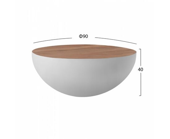 ΔΙΑΚΟΣΜΗΤΙΚΟ ΤΡΑΠΕΖΙ ΣΑΛΟΝΙΟΥ BOWL Φ90X40Yεκ. ΛΕΥΚΟ ΜΕ ΞΥΛΟ ΑΚΑΚΙΑΣ HM8717.03 - ΤΡΑΠΕΖΑΚΙΑ ΣΑΛΟΝΙΟΥ στο Milonadakis.gr