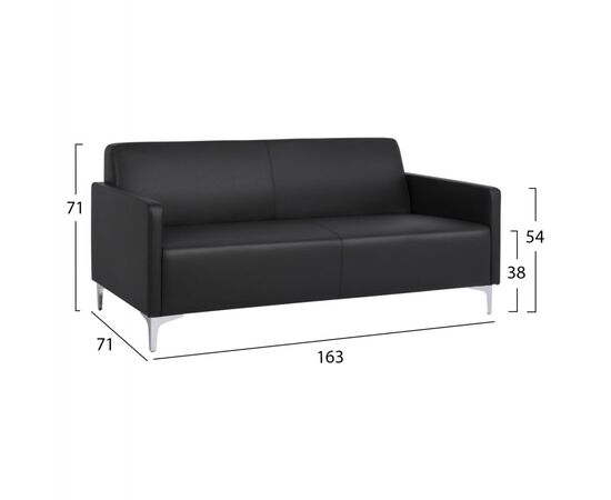 ΚΑΝΑΠΕΣ 3ΘΕΣΙΟΣ NELLIE HM3159.31 ΜΕ ΜΑΥΡΟ PU 163x71x71Υ εκ. - ΚΑΝΑΠΕΔΕΣ-ΣΑΛΟΝΙΑ στο Milonadakis.gr
