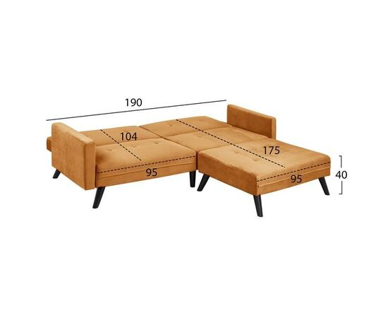 ΚΑΝΑΠΕΣ ΓΩΝΙΑ ΚΡΕΒΑΤΙ LIVIA HM3151.09 ΧΡΥΣΟ ΒΕΛΟΥΔΟ ΜΕ ΥΠΟΠΟΔΙΟ 211X158X83Y εκ. - ΚΑΝΑΠΕΔΕΣ-ΣΑΛΟΝΙΑ στο Milonadakis.gr