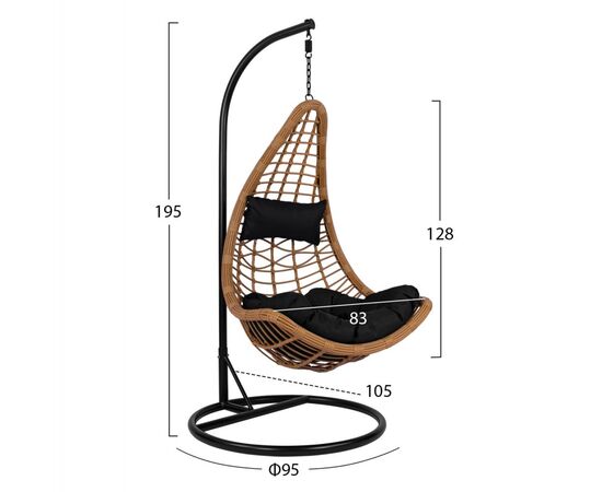 ΚΡΕΜΑΣΤΗ ΦΩΛΙΑ LUCIA HM5676.04 ΜΠΕΖ WICKER & ΜΑΥΡΟ ΜΕΤΑΛΛΟ Φ95Χ195Υεκ. - ΚΟΥΝΙΕΣ - ΦΩΛΙΕΣ στο Milonadakis.gr