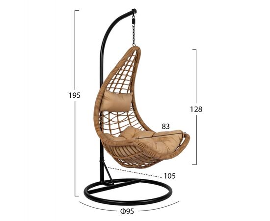 ΚΡΕΜΑΣΤΗ ΦΩΛΙΑ LUCIA HM5676.01 ΜΕ WICKER&ΜΑΞΙΛΑΡΙΑ ΜΠΕΖ-ΜΑΥΡΟ ΜΕΤΑΛΛΟ Φ95Χ195Υεκ. - ΚΟΥΝΙΕΣ - ΦΩΛΙΕΣ στο Milonadakis.gr