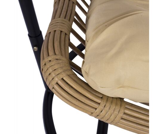 ΚΡΕΜΑΣΤΗ ΦΩΛΙΑ LUCIA HM5676.01 ΜΕ WICKER&ΜΑΞΙΛΑΡΙΑ ΜΠΕΖ-ΜΑΥΡΟ ΜΕΤΑΛΛΟ Φ95Χ195Υεκ. - ΚΟΥΝΙΕΣ - ΦΩΛΙΕΣ στο Milonadakis.gr