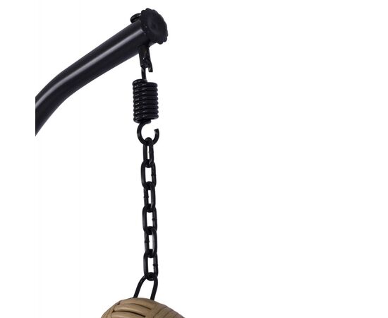 ΚΡΕΜΑΣΤΗ ΦΩΛΙΑ LUCIA HM5676.01 ΜΕ WICKER&ΜΑΞΙΛΑΡΙΑ ΜΠΕΖ-ΜΑΥΡΟ ΜΕΤΑΛΛΟ Φ95Χ195Υεκ. - ΚΟΥΝΙΕΣ - ΦΩΛΙΕΣ στο Milonadakis.gr