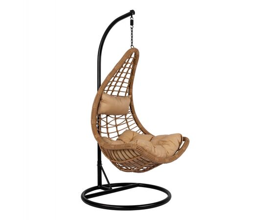 ΚΡΕΜΑΣΤΗ ΦΩΛΙΑ LUCIA HM5676.01 ΜΕ WICKER&ΜΑΞΙΛΑΡΙΑ ΜΠΕΖ-ΜΑΥΡΟ ΜΕΤΑΛΛΟ Φ95Χ195Υεκ. - ΚΟΥΝΙΕΣ - ΦΩΛΙΕΣ στο Milonadakis.gr