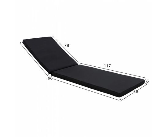 ΜΑΞΙΛΑΡΙ ΞΑΠΛΩΣΤΡΑΣ TEXTILENE 600gr/m2 2X1 SIFNOS ΜΑΥΡΟ HM11234.05T 196(117+1+78)x58x6εκ. - ΜΑΞΙΛΑΡΙΑ στο Milonadakis.gr