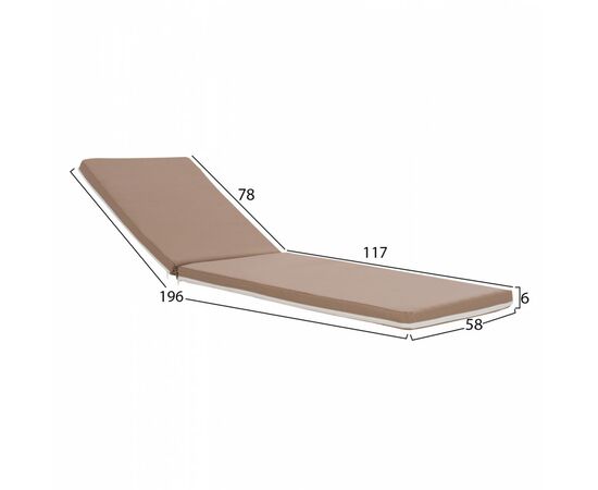 ΜΑΞΙΛΑΡΙ ΞΑΠΛΩΣΤΡΑΣ TEXTILENE 600gr/m2 2X1 SIFNOS ΜΟΚΑ HM11234.04T 196(117+1+78)x58x6 εκ. - ΜΑΞΙΛΑΡΙΑ στο Milonadakis.gr