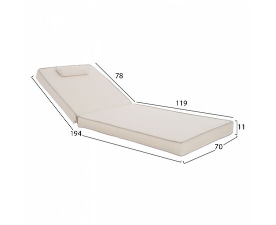 ΜΑΞΙΛΑΡΙ ΞΑΠΛΩΣΤΡΑΣ TEXTILENE 600gr/m2 2X1 SIFNOS ΜΠΕΖ HM11237.60T 194x70x11εκ. - ΜΑΞΙΛΑΡΙΑ στο Milonadakis.gr