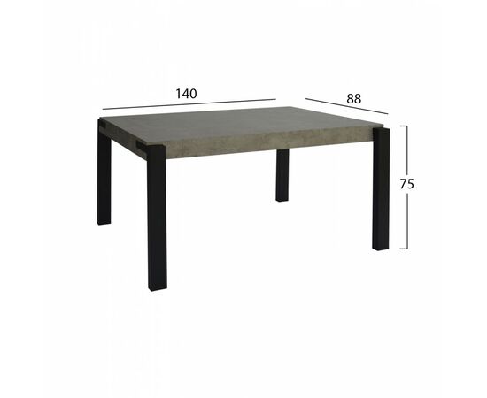 ΣΕΤ 5TMX ΤΡΑΠΕΖΙ MDF CEMENT 140x88 ΜΕ ΚΑΡΕΚΛΕΣ ΜΕΤΑΛΛΙΚΕΣ CELESTE HM11254 - ΤΡΑΠΕΖΑΡΙΕΣ στο Milonadakis.gr