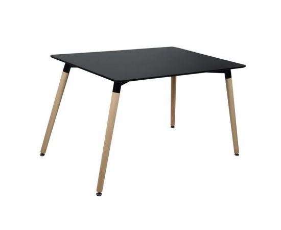 ΤΡΑΠΕΖΙ HM8697.02 MINIMAL, μαύρο MDF, ξύλινα πόδια οξιά, 160Χ90X74Υεκ. - ΤΡΑΠΕΖΙΑ ΚΟΥΖΙΝΑΣ στο Milonadakis.gr