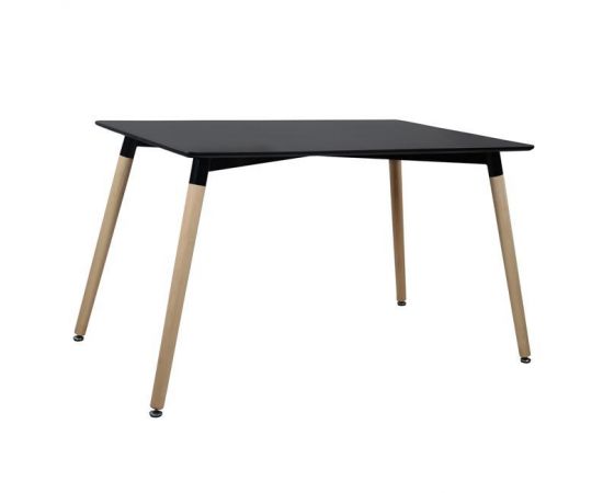 ΤΡΑΠΕΖΙ HM8697.02 MINIMAL, μαύρο MDF, ξύλινα πόδια οξιά, 160Χ90X74Υεκ. - ΤΡΑΠΕΖΙΑ ΚΟΥΖΙΝΑΣ στο Milonadakis.gr