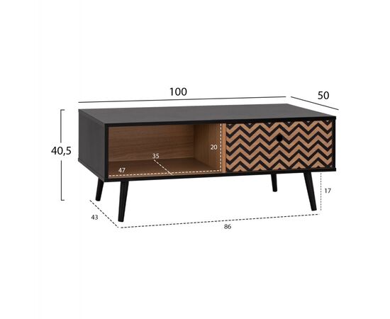 ΤΡΑΠΕΖΙ ΣΑΛΟΝΙΟΥ CHARLEEN HM8668 ΜΑΥΡΟ ΜΕ ΦΥΣΙΚΟ 100x50x40,5Υ εκ. - CHARLEEN στο Milonadakis.gr