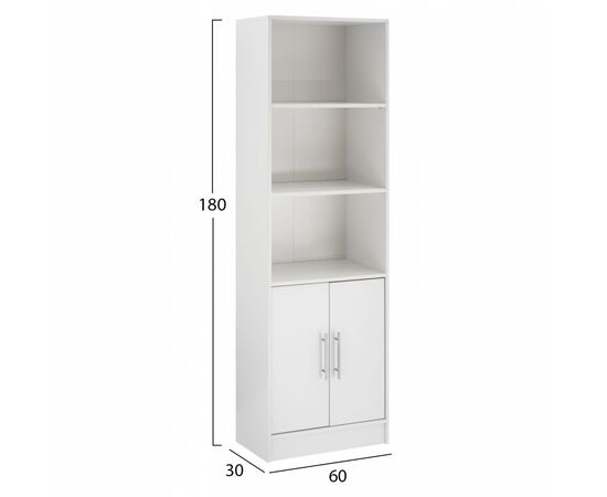 ΒΙΒΛΙΟΘΗΚΗ ΜΕΛΑΜΙΝΗΣ ENSLEY HM2027.05 ΣΕ ΛΕΥΚΗ ΑΠΟΧΡΩΣΗ 60x30x180 εκ. - ΒΙΒΛΙΟΘΗΚΕΣ στο Milonadakis.gr
