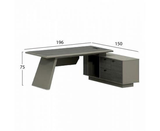 ΓΡΑΦΕΙΟ ΕΠΑΓΓΕΛΜΑΤΙΚΟ LUX SERIES 196Χ150Χ75Υ εκ. ΑΝΑΣΤΡΕΨΙΜΗ ΓΩΝΙΑ ΣΤΑΧΤΙ ΜΟΚΑ HM2115 - ΓΡΑΦΕΙΑ στο Milonadakis.gr