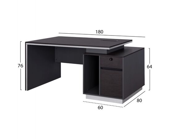 ΓΡΑΦΕΙΟ ΕΠΑΓΓΕΛΜΑΤΙΚΟ ΜΕ ΔΕΞΙΟ ΝΤΟΥΛΑΠΙ ROSEWOOD HM2113R 180X80X76Υ εκ. - ΓΡΑΦΕΙΑ στο Milonadakis.gr
