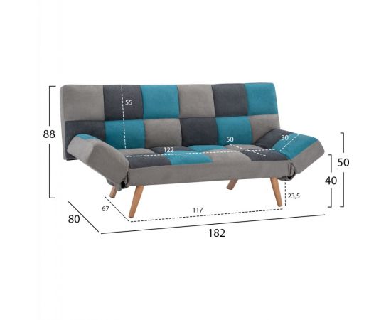 ΚΑΝΑΠΕΣ ΚΡΕΒΑΤΙ MULTICOLOR 3ΘΕΣΙΟΣ HM3167.11 182Χ80Χ88Υ εκ. - ΚΑΝΑΠΕΔΕΣ-ΣΑΛΟΝΙΑ στο Milonadakis.gr