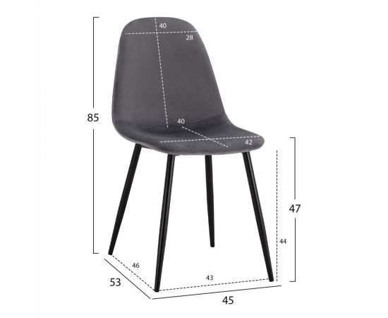 ΚΑΡΕΚΛΑ LEONARDO ΒΕΛΟΥΔΟ ΓΚΡΙ ΜΕ ΜΕΤΑΛΛΙΚΑ ΠΟΔΙΑ 45x53x85Υ εκ. HM00100.01 - ΚΑΡΕΚΛΕΣ - ΠΟΛΥΘΡΟΝΕΣ ΕΣ. στο Milonadakis.gr