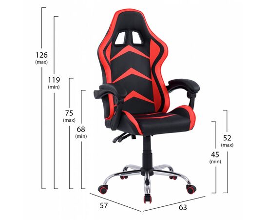 ΠΟΛΥΘΡΟΝΑ GAMING TESSA ΜΕ ΑΝΑΚΛΙΝΟΜΕΝΗ ΠΛΑΤΗ HM1155.01 ΣΕ ΧΡΩΜΑ ΜΑΥΡΟ-ΚΟΚΚΙΝΟ - ΚΑΡΕΚΛΕΣ ΓΡΑΦΕΙΟΥ στο Milonadakis.gr