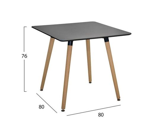 ΣΕΤ 5ΤΜΧ ΤΡΑΠΕΖΙ MINIMAL ΜΑΥΡΟ & VEGAS ΛΕΥΚΕΣ HM10601 80x80x74 cm. - ΤΡΑΠΕΖΑΡΙΕΣ στο Milonadakis.gr