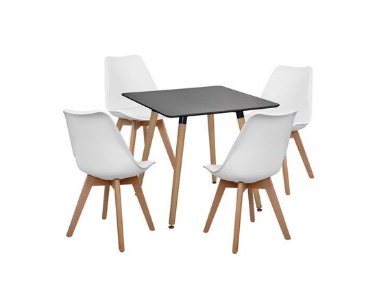 ΣΕΤ 5ΤΜΧ ΤΡΑΠΕΖΙ MINIMAL ΜΑΥΡΟ & VEGAS ΛΕΥΚΕΣ HM10601 80x80x74 cm. - ΤΡΑΠΕΖΑΡΙΕΣ στο Milonadakis.gr