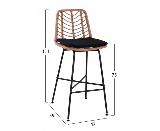 ΣΚΑΜΠΟ ΜΕΤΑΛΛΙΚΟ GAVIN HM5706 ΜΕ WICKER ΜΠΕΖ 47Χ59Χ111Υ εκ. - ΣΚΑΜΠΩ στο Milonadakis.gr