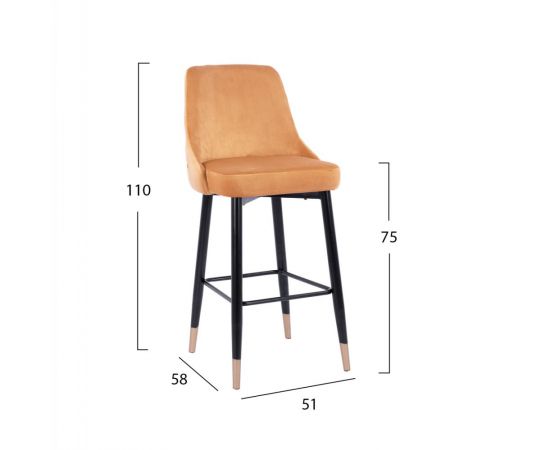 ΣΚΑΜΠΟ ΜΠΑΡ SERENITY HM8519.09 ΒΕΛΟΥΔΟ ΧΡΥΣΟ ΜΕ ΜΕΤΑΛΛΙΚΟ ΣΚΕΛΕΤΟ 51Χ58Χ110Υ εκ. - ΣΚΑΜΠΟ ΜΠΑΡ στο Milonadakis.gr