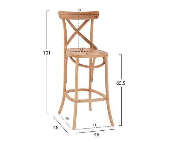ΣΚΑΜΠΟ ΜΕΣ.ΥΨΟΥΣ GIOLIANA HM8750.01 ΑΠΟ ΟΞΙΑ ΦΥΣΙΚΟ ΜΕ PLYWOOD ΚΑΘΙΣΜΑ 46x46x101Υ εκ. - ΣΚΑΜΠΟ ΜΠΑΡ στο Milonadakis.gr