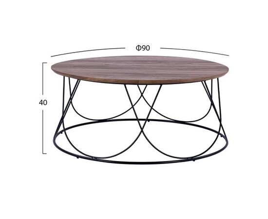 ΤΡΑΠΕΖΑΚΙ ΣΑΛΟΝΙΟΥ ZENA HM8690 MDF TOP ΜΕ ΜΕΤΑΛΛΙΚΟ ΜΑΥΡΟ ΣΚΕΛΕΤΟ Φ90Χ40Υ εκ. - ΤΡΑΠΕΖΑΚΙΑ ΣΑΛΟΝΙΟΥ στο Milonadakis.gr