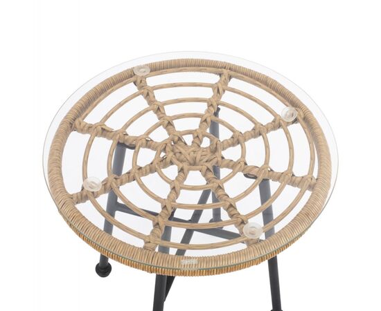 ΤΡΑΠΕΖΙ ΜΕΤΑΛΛΙΚΟ SPENCER HM5716 ΜΕ WICKER ΜΠΕΖ Φ48,5x51 εκ. - ΤΡΑΠΕΖΙΑ ΕΞ. ΧΩΡΟΥ στο Milonadakis.gr