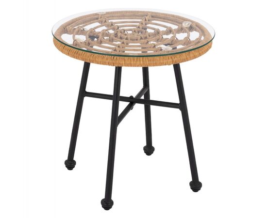 ΤΡΑΠΕΖΙ ΜΕΤΑΛΛΙΚΟ SPENCER HM5716 ΜΕ WICKER ΜΠΕΖ Φ48,5x51 εκ. - ΤΡΑΠΕΖΙΑ ΕΞ. ΧΩΡΟΥ στο Milonadakis.gr