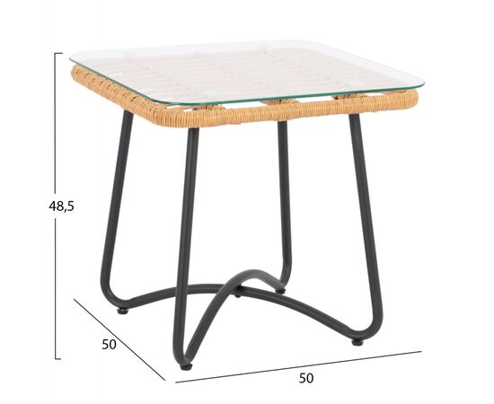 ΤΡΑΠΕΖΙ ΜΕΤΑΛΛΙΚΟ GERRY HM5717 ΜΕ WICKER ΜΠΕΖ 50x50x48,5 εκ. - ΤΡΑΠΕΖΙΑ ΕΞ. ΧΩΡΟΥ στο Milonadakis.gr