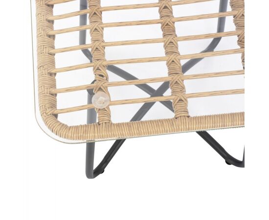 ΤΡΑΠΕΖΙ ΜΕΤΑΛΛΙΚΟ GERRY HM5717 ΜΕ WICKER ΜΠΕΖ 50x50x48,5 εκ. - ΤΡΑΠΕΖΙΑ ΕΞ. ΧΩΡΟΥ στο Milonadakis.gr