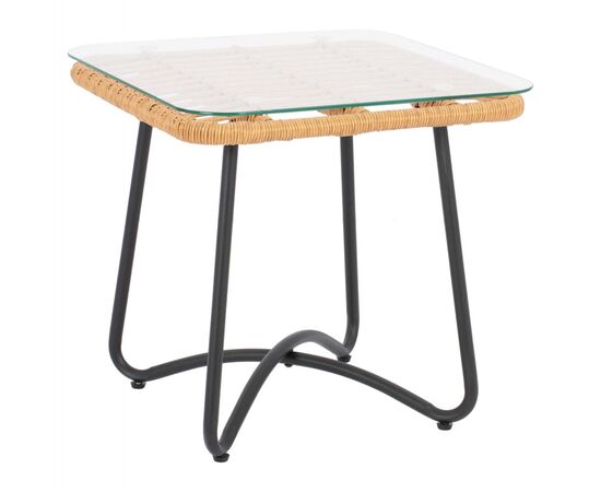 ΤΡΑΠΕΖΙ ΜΕΤΑΛΛΙΚΟ GERRY HM5717 ΜΕ WICKER ΜΠΕΖ 50x50x48,5 εκ. - ΤΡΑΠΕΖΙΑ ΕΞ. ΧΩΡΟΥ στο Milonadakis.gr