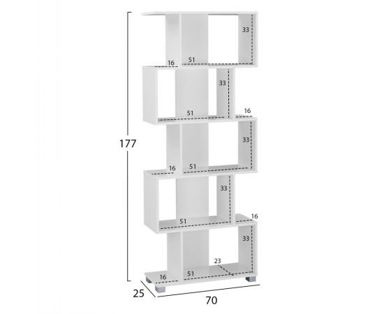 ΒΙΒΛΙΟΘΗΚΗ ΜΕΛΑΜΙΝΗΣ HM2385.04 ΛΕΥΚΗ 70x25x177 εκ. - ΒΙΒΛΙΟΘΗΚΕΣ στο Milonadakis.gr