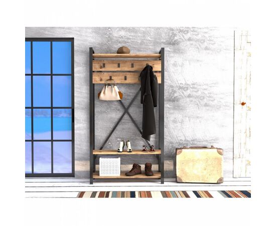 ΕΠΙΠΛΟ ΕΙΣΟΔΟΥ HM8943.01 NATURAL WOOD & ΜΑΥΡΟ  90x34x180 εκ. - ΕΠΙΠΛΑ ΕΙΣΟΔΟΥ στο Milonadakis.gr