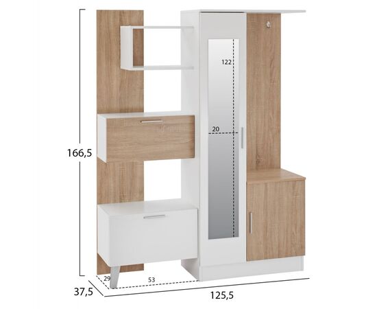 ΕΠΙΠΛΟ ΕΙΣΟΔΟΥ ΜΕ ΡΑΦΙΑ & ΚΑΘΡΕΠΤΗ ILIANA HM2265 ΛΕΥΚΟ-SONAMA 125,5x37,5x166,5Y εκ. - ΕΠΙΠΛΑ ΕΙΣΟΔΟΥ στο Milonadakis.gr