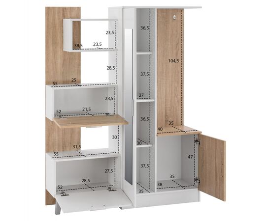 ΕΠΙΠΛΟ ΕΙΣΟΔΟΥ ΜΕ ΡΑΦΙΑ & ΚΑΘΡΕΠΤΗ ILIANA HM2265 ΛΕΥΚΟ-SONAMA 125,5x37,5x166,5Y εκ. - ΕΠΙΠΛΑ ΕΙΣΟΔΟΥ στο Milonadakis.gr