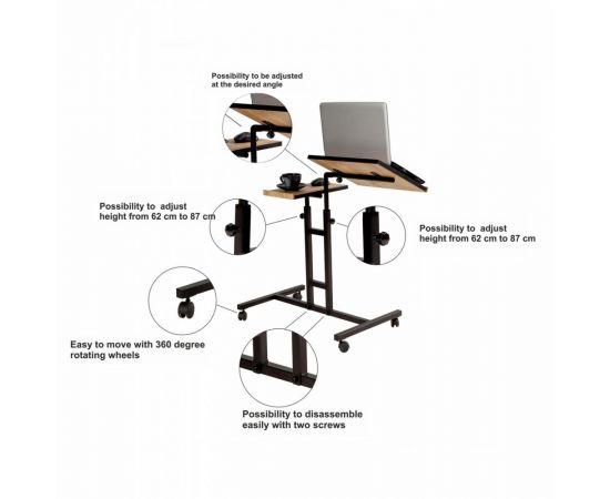 ΓΡΑΦΕΙΟ ΡΥΘΜΙΖΟΜΕΝΟ ΓΙΑ LAPTOP HM8977.01 67x45,4x62-87 εκ. - ΓΡΑΦΕΙΑ στο Milonadakis.gr