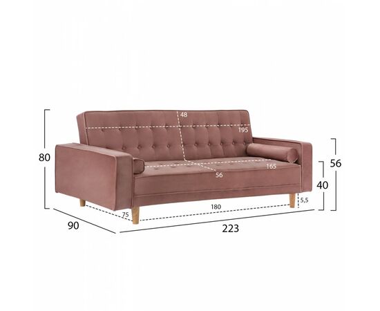 ΚΑΝΑΠΕΣ ΚΡΕΒΑΤΙ SALVADOR HM3150.12 ΒΕΛΟΥΔΟ ΣΑΠΙΟ ΜΗΛΟ  223X90X80Y εκ. - ΚΑΝΑΠΕΔΕΣ-ΣΑΛΟΝΙΑ στο Milonadakis.gr