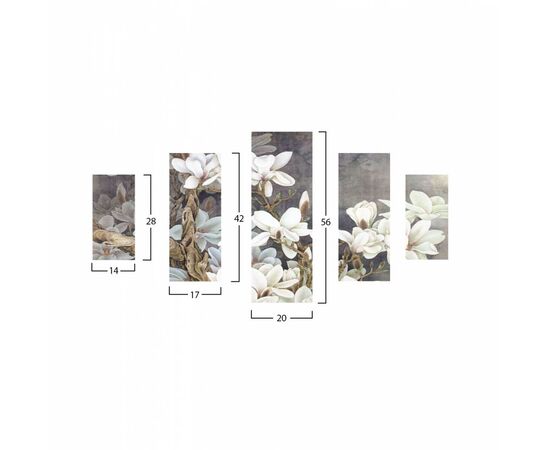 ΠΕΝΤΑΠΤΥΧΟΣ ΠΙΝΑΚΑΣ MDF MAGNOLIA KOBUS HM7207.01 82X56x0,3 εκ. - ΠΙΝΑΚΕΣ στο Milonadakis.gr