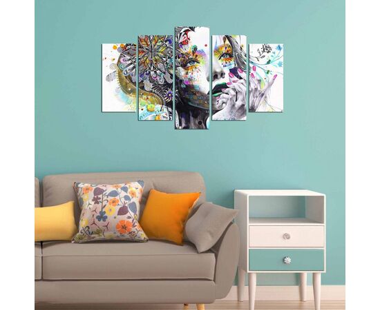 ΠΕΝΤΑΠΤΥΧΟΣ ΠΙΝΑΚΑΣ MDF MODERN DAZZLING BEAUTY GIRL FACE HM7206.04 100X60x3 εκ. - ΠΙΝΑΚΕΣ στο Milonadakis.gr