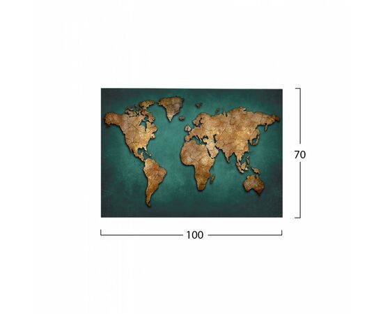 ΠΙΝΑΚΑΣ ΚΑΜΒΑΣ WORLD MAP HM7197.01 100X3X70 εκ. - ΠΙΝΑΚΕΣ στο Milonadakis.gr